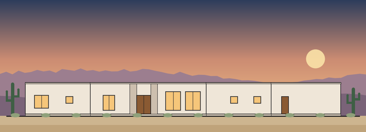 Casa del Patio, Desert Contemporary exterior elevation