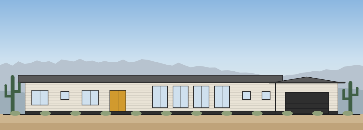 Palm Canyon Modern, Mid-Century Modern exterior elevation