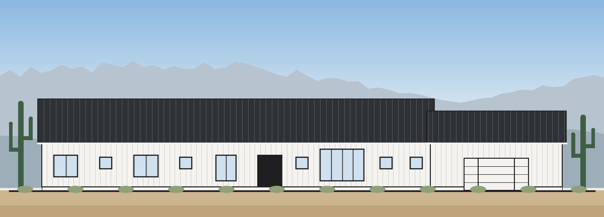 Sonoran Farmhouse, Modern Farmhouse exterior elevation